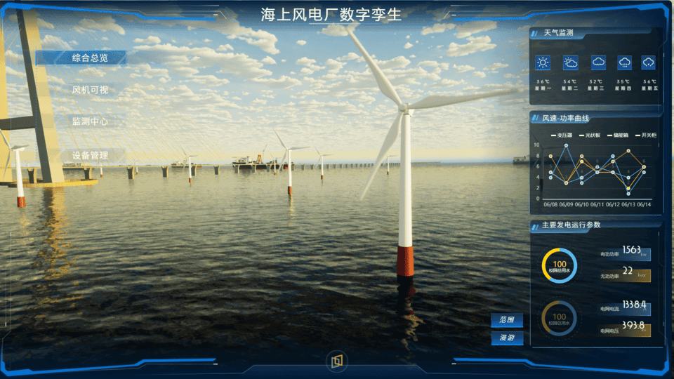 项目案例｜某智慧海上风电厂数字孪生平台