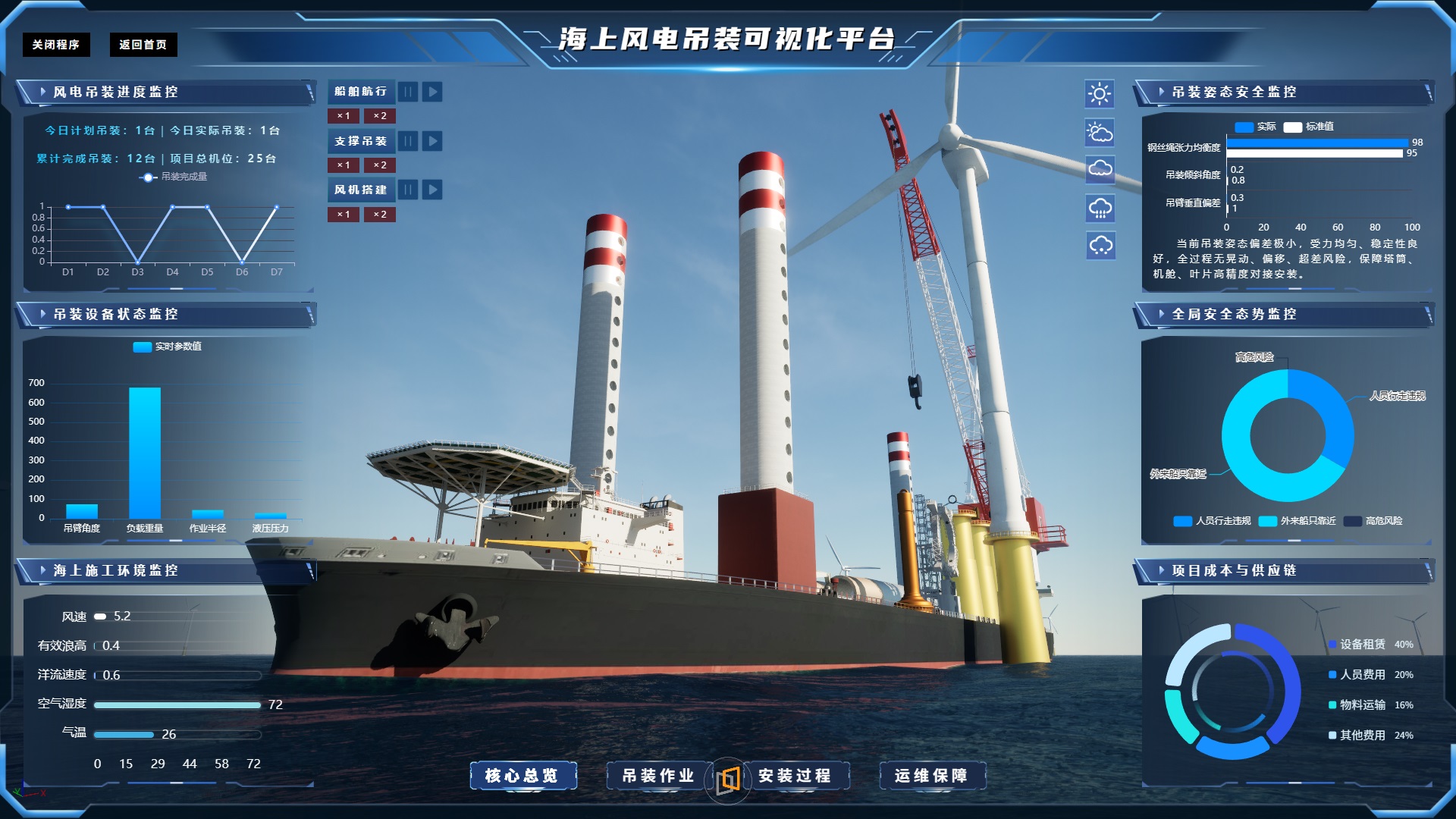 海上风电吊装可视化平台预览图